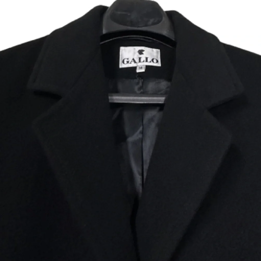 Cashmere Wool GALLO | Full Length Button Up Collared Over Coat Jacket